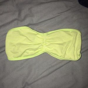 white and lime green reversible bandeau